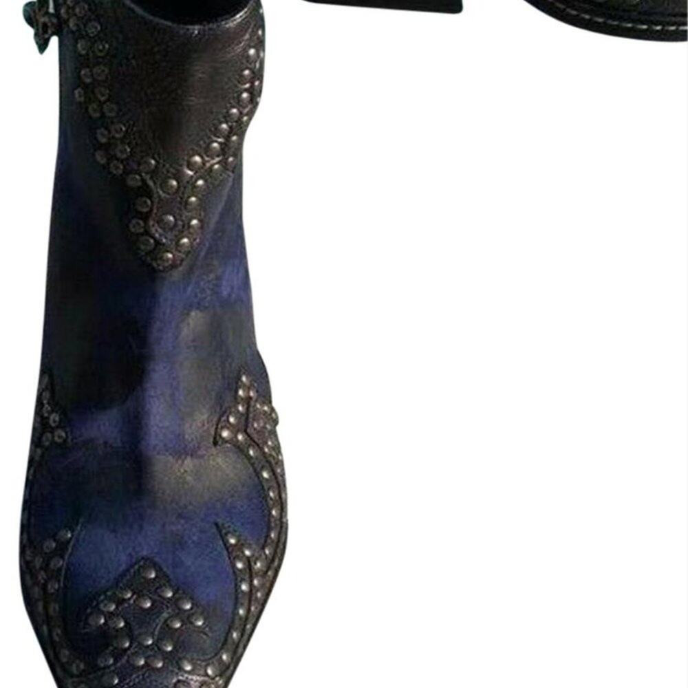 Donald Pliner Western Ocean Suede Crush Metallic Leather Boot Shoe $625 NWT - Picture 6 of 11
